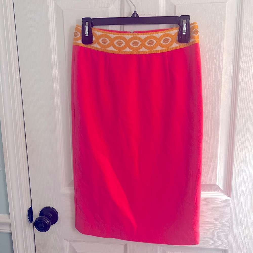 Anthropologie neon‎ pink skirt sz 2